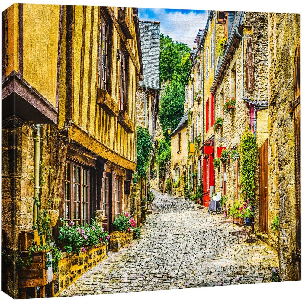 wall26 Canvas Print Wall Art European Storybook Fairytale Village Nature Wilderness Photography Realism Rustic Scenic Landscape Earth Panorama Colorful for Living Room, Bedroom, Office - 24"x36"