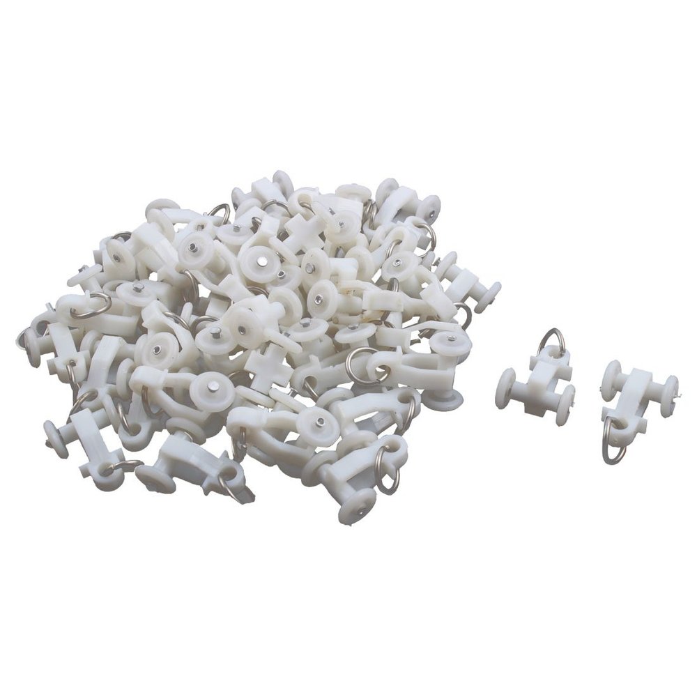 Ruilogod Metal Ring Plastic Household Window Wheel Curtain Track Carrier Rollers 60 Pcs White (id: c99 5ca a89 88b b7a