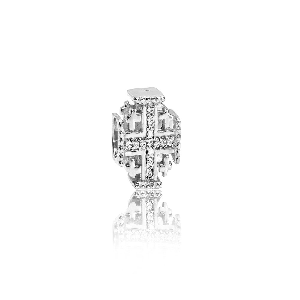 The Jerusalem Cross Bead Embedded with Zircons