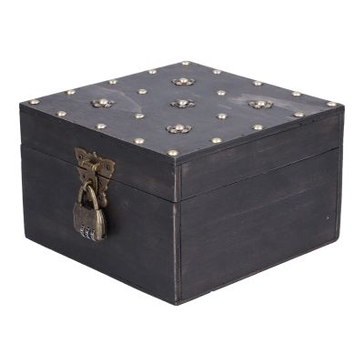 Alvinlite Retro Wooden Box, Treasure Prop Storage Box with Password Lock File Storage Box Suitable for Home Living Room