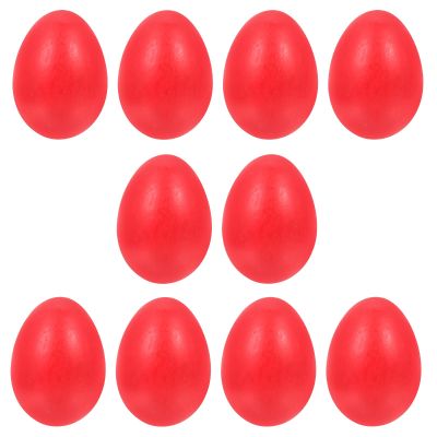 10pcs Wooden Fake Easter Egg Red Wood Faux Chicken Eggs for DIY Crafts Easter Decoration