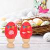 10pcs Wooden Fake Easter Egg Red Wood Faux Chicken Eggs for DIY Crafts Easter Decoration view 3