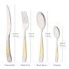 16-Piece Flatware Silverware Set, Uniturcky Silver 18/0 Stainless Steel Cutlery Sets with Gold Handle, Multipurpose Use for Home, Kitchen, Restaurant, Hotel Tableware Utensil Service for 4 view 2