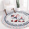 39in Soft Fluffy Round Area Rug 4th of July American Flag Gnomes Washable Non-Slip Indoor Fuzzy Sofa Rugs Floor Shaggy Carpet for Bedroom Living Room Kids Nursery Decor Independence Day Stars view 1