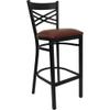 Home Square 31" Black Back Metal Bar Stool in Burgundy - Set of 2 view 3