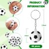 Jexine 48 Pcs Soccer Keychains Soccer Stress Ball Soccer Party Favors Mini Stress Balls Pendant for School Carnival Reward Party Bag Gift Fillers Stress Relieve view 2