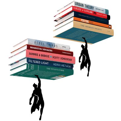Artori Design Floating Bookshelf for Kids, Invisible Metal Book Shelf, Wall Decore Book Lovers Bookshelf (2X Supershelf)
