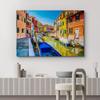 wall26 Canvas Print Wall Art Colorful Burano Canal Scene Vibrant Venice Architecture and Boats Photography Realism Bohemian Scenic Relax/Calm Cool for Living Room, Bedroom, Office - 24"x36" view 2