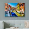 wall26 Canvas Print Wall Art Colorful Burano Canal Scene Vibrant Venice Architecture and Boats Photography Realism Bohemian Scenic Relax/Calm Cool for Living Room, Bedroom, Office - 24"x36" view 3