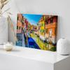 wall26 Canvas Print Wall Art Colorful Burano Canal Scene Vibrant Venice Architecture and Boats Photography Realism Bohemian Scenic Relax/Calm Cool for Living Room, Bedroom, Office - 24"x36" view 4