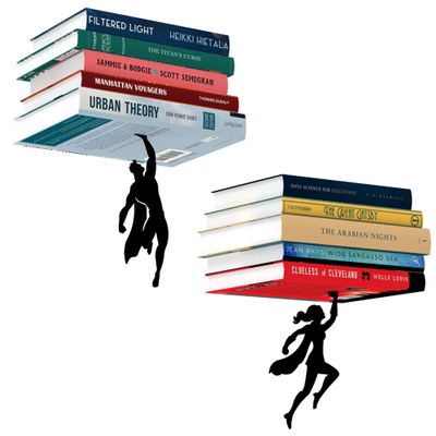 Artori Design Floating Bookshelf for Kids, Invisible Metal Book Shelf, Wall Decore Book Lovers Bookshelf (Wondershelf+Supershelf)