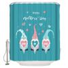 ALAGEO Mother's Day Gnomes Shower Curtain Love Heart Turquoise Shower Curtains for Bathroom Curtain Sets with Hooks Waterproof Fabric Bath Curtain Extra Long 72" x 78" view 1