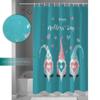 ALAGEO Mother's Day Gnomes Shower Curtain Love Heart Turquoise Shower Curtains for Bathroom Curtain Sets with Hooks Waterproof Fabric Bath Curtain Extra Long 72" x 78" view 3