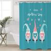 ALAGEO Mother's Day Gnomes Shower Curtain Love Heart Turquoise Shower Curtains for Bathroom Curtain Sets with Hooks Waterproof Fabric Bath Curtain Extra Long 72" x 78" view 4