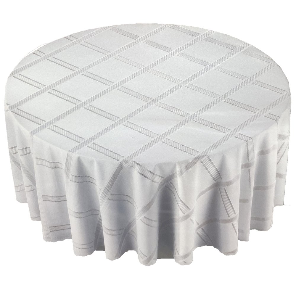 10 Pcs 70" Round Tablecloth Vinyl Lace for Home Wedding Restaurant Party White