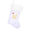 Tokforty 20 Inches White Velvet with White Super Soft Plush Cuff Monogram Christmas Stockings, Xmas Personalized Embroidered Letter Stockings for Family Holiday Decorations and Xmas Tree FireplaceM view 1