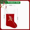 Tokforty 20 Inches White Velvet with White Super Soft Plush Cuff Monogram Christmas Stockings, Xmas Personalized Embroidered Letter Stockings for Family Holiday Decorations and Xmas Tree FireplaceM view 2