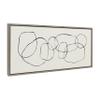 Kate and Laurel Sylvie Dancing Circles Framed Canvas Wall Art by Teju Reval of SnazzyHues; 18x40 Gray; Minimalist Modern Art for Wall view 1