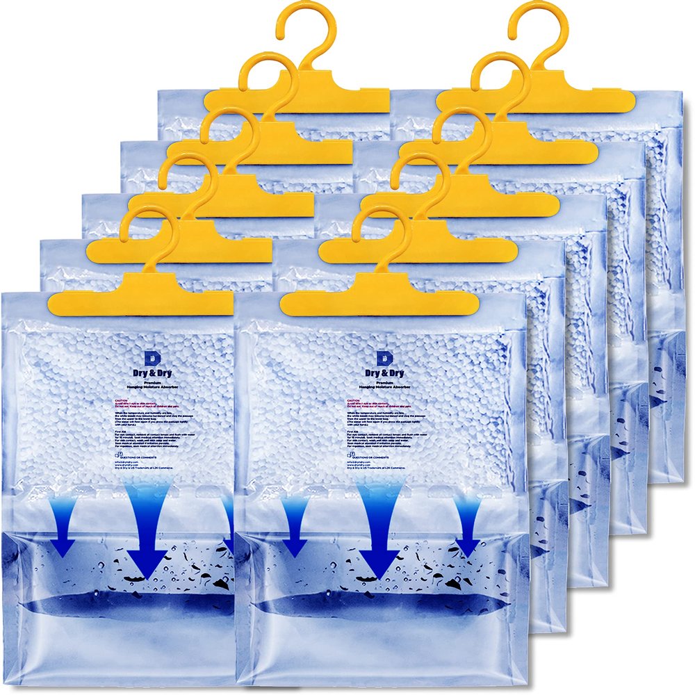 Dry & Dry 10 Pack[7 OZ] Premium Moisture Absorbers Dehumidifiers for Basement Dehumdifiers for Bedroom Small Dehumidifiers - Moisture Absorber
