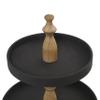 Deco 79 Wood 3 Level Tiered Server with Wood Post, 16" x 16" x 24", Black view 4