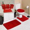 7 Piece Bathroom Plush Comfort Mat with Style Vanity Accessories (3 Piece Plush Bath Mat and 4 Piece Ceramic Accessories) Solid Color (Red Classic) #6 view 1