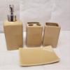 7 Piece Bathroom Plush Comfort Mat with Style Vanity Accessories (3 Piece Plush Bath Mat and and 4 Piece Ceramic Accessories) Solid Color (Sand Taupe) #6 view 2