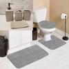 7 Piece Bathroom Plush Comfort Mat with Style Vanity Accessories (3 Piece Plush Bath Mat and 4 Piece Ceramic Accessories) Solid Color (Silver Moon) #6 view 1