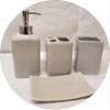 7 Piece Bathroom Plush Comfort Mat with Style Vanity Accessories (3 Piece Plush Bath Mat and 4 Piece Ceramic Accessories) Solid Color (Silver Moon) #6 view 2