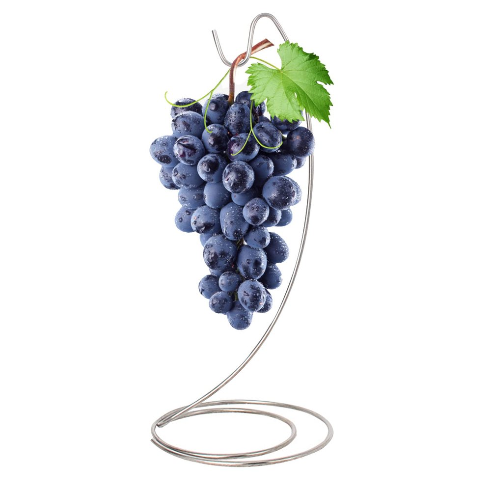 Banana Holder Stand, Multifunctional Banana Stand for Kitchen Counter, Stainless Steel Banana Rack with Hooks for Hanging Bananas, Grapes, Longan and Other Fruits, Silver, 12.6 * 5.7 Inch