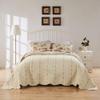 Greenland Home Antique Rose Jumbo Oversized 100% Cotton Bedding Set, Bedspread 110 W x 118 L with 2 Shams 20 W x 26 L Each, Queen (3 Piece), Ecru view 4