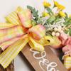 Artificial Daisy Wreath Welcome Sign Floral Wreath Spring Hanging Ornaments Front Door Garland for Spring Summer Fall Winter Indoor Outdoor view 2
