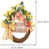 Artificial Daisy Wreath Welcome Sign Floral Wreath Spring Hanging Ornaments Front Door Garland for Spring Summer Fall Winter Indoor Outdoor view 4