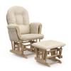 Storkcraft Premium Hoop Glider & Ottoman (Natural/Beige) GREENGUARD Gold Certified Nursery Glider, Solid Wood Craftsmanship, Smooth-Gliding Nursery Chair and Ottoman, Award-Winning view 1