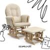 Storkcraft Premium Hoop Glider & Ottoman (Natural/Beige) GREENGUARD Gold Certified Nursery Glider, Solid Wood Craftsmanship, Smooth-Gliding Nursery Chair and Ottoman, Award-Winning view 2