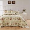 Greenland Home Antique Rose Jumbo Oversized 100% Cotton Bedding Set, Bedspread 120 W x 118 L with 2 Shams 20 W x 26 L Each, King (3 Piece), Ecru view 2