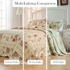 Greenland Home Antique Rose Jumbo Oversized 100% Cotton Bedding Set, Bedspread 120 W x 118 L with 2 Shams 20 W x 26 L Each, King (3 Piece), Ecru view 3