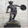 EUROPEAN BRONZE Roman Warrior Soldier Spear Shield Military Art Collector Bronze Marble Statue Artwork Brilliance Gift view 2