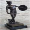 EUROPEAN BRONZE Roman Warrior Soldier Spear Shield Military Art Collector Bronze Marble Statue Artwork Brilliance Gift view 3