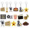Taiyin 12 Pieces Movie Night Party Supplies Acrylic Movie Keychains Now Showing Party Supplies Camera Clapboard Microphone Ticket Film Keychain Souvenirs Gift Christmas Gifts view 1