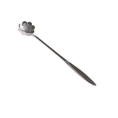 Dessert Spoons Cute Cherry Blossom Spoon Petal Coffee Spoon Long Handle Stirring Spoon Korean Dessert Stainless Steel Small Spoon (Color : B)