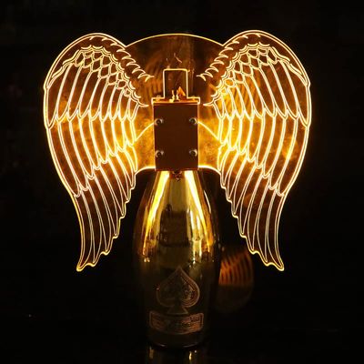 QUOXO Angel Wings LED Strobe Lights, Champagne Bottle Service Sparkler for VIP Nightclubs Event Party Club (Yellow)