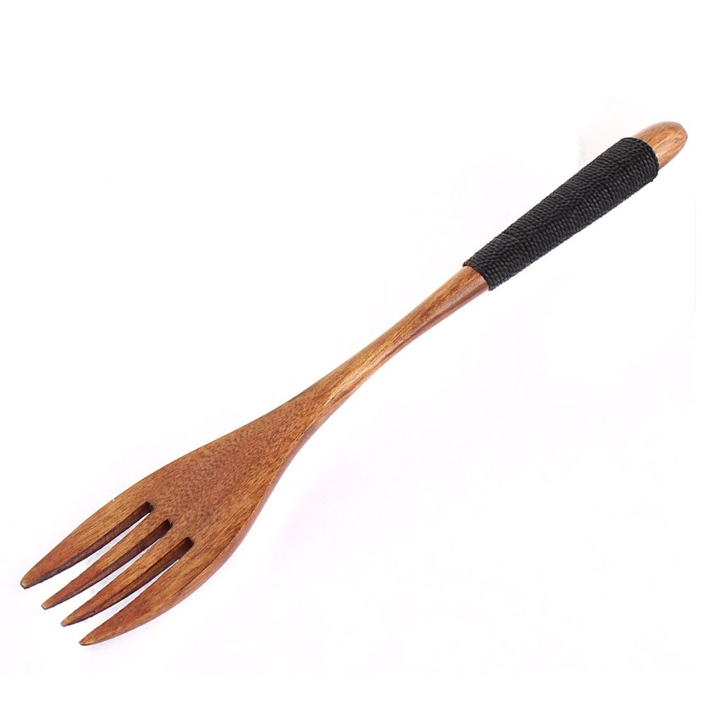 Ruilogod Wooden Kitchenware Twine Handle Noodle Vermicelli Fork 17cm Length (id: 24b 79b 7d9 454 5fd
