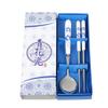Ruilogod Casa-J Ceramic Flower Print Grip Spoon Chopsticks 2 in 1 (id: ed3 cb7 fc6 1b4 6e2 view 1