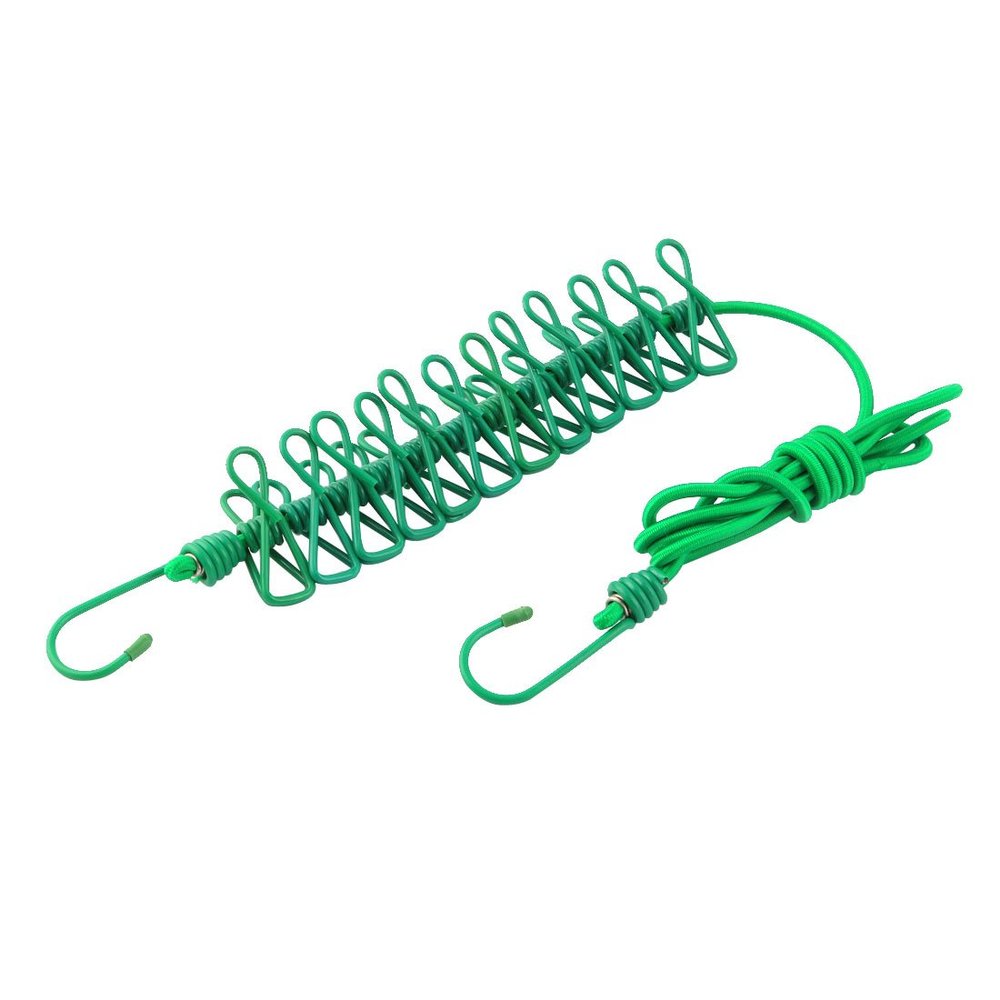 Ruilogod Household Clothing Drying Clothespin 12 Clips Holder Hanger Clothesline Rope (id: 011 b3b ae1 583 f5f