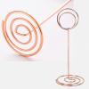 MISNODE 30 Pack Mini Table Number Holders, 3.3 Inch Wedding Table Place Card Holders, Table Sign Stand Photo Picture Holders Name Card Holder for Wedding Birthday Party Restaurant (Rose Gold) view 4