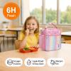 Bagseri Kids Lunch Box for Girls - Insulated Toddler Lunch Bag Fits Bento Box, Reusable Daycare Cooler Tote with Clip Handle, Water-Resistant Lining, Glitter Pink Unicorn view 2