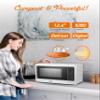 COMMERCIAL CHEF Microwave 1.3 Cu Ft with 10 Power Levels, Microwave with Push Button Door Lock, 1000W Countertop Microwave with Timer and Digital Controls, White view 4
