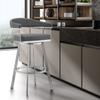 Armen Living Bronson 30" Faux Leather Swivel Bar Stool in Gray/Steel view 2