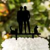 Mr & Mr Cake Toppers Two Men Hold Hand with Cat Dog Wedding Cake Topper Personalized Rustic Acrylic Gay Wedding Cake Decorative For Valentines Day Engagement Anniversary view 4