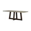 Armen Living Elodie Rectangular Contemporary Stone Dining Table in Gray/Oak view 1